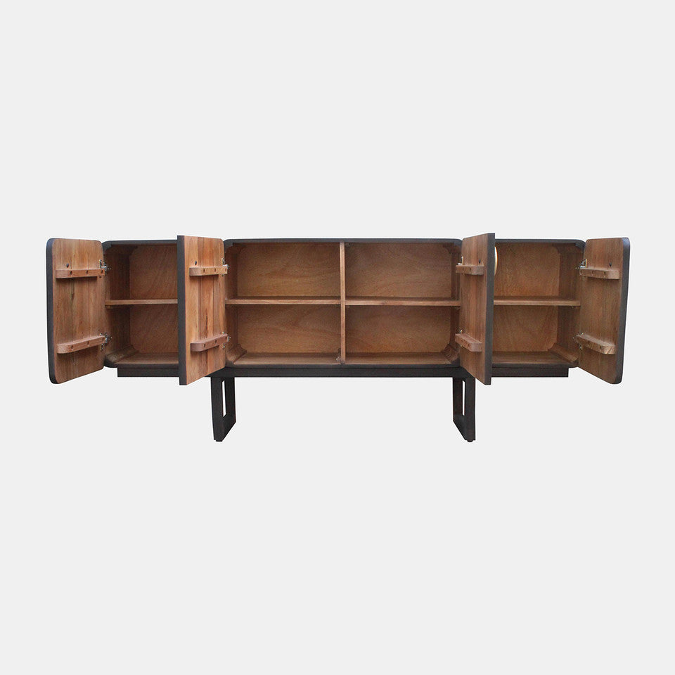 Wood, 70" Black  Modern Sideboard