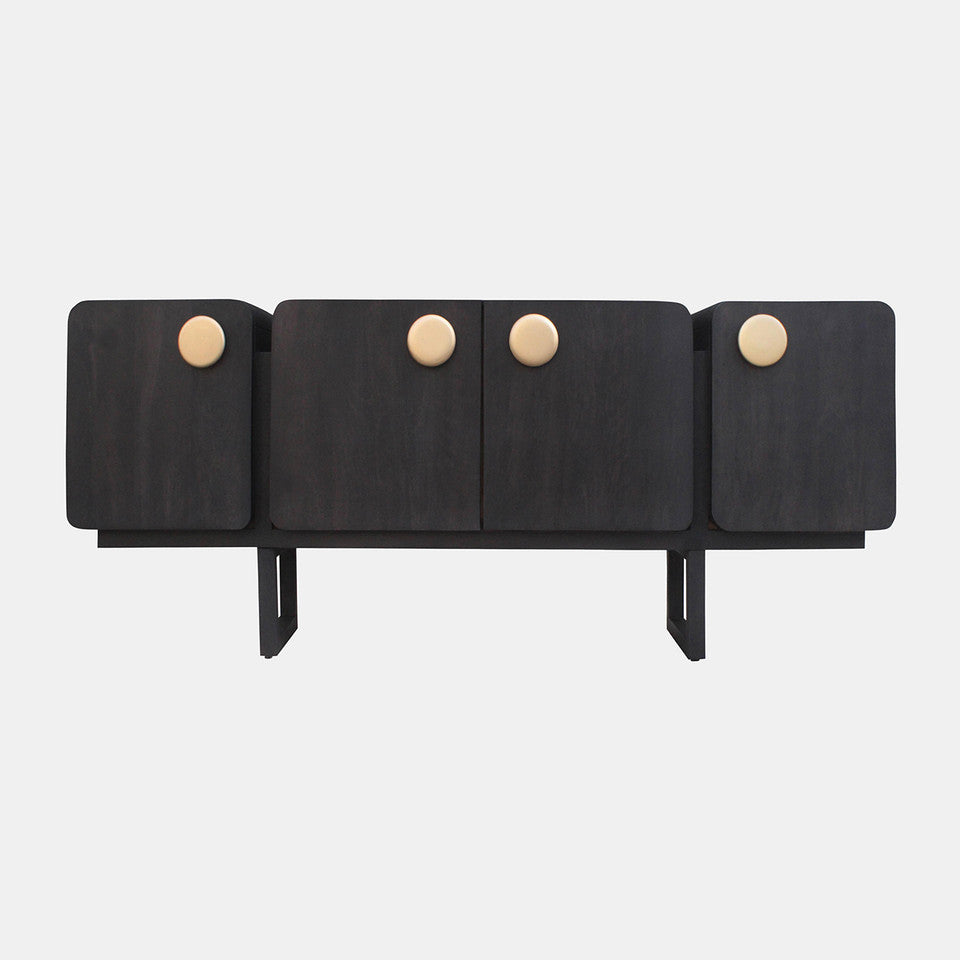 Wood, 70" Black  Modern Sideboard