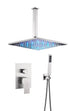 16'' LED two function  Brushed Nickel Rain Rainfall showers with handle sprayers