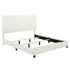 Walker Edison | King Size White Boucle Upholstered Platform Bed