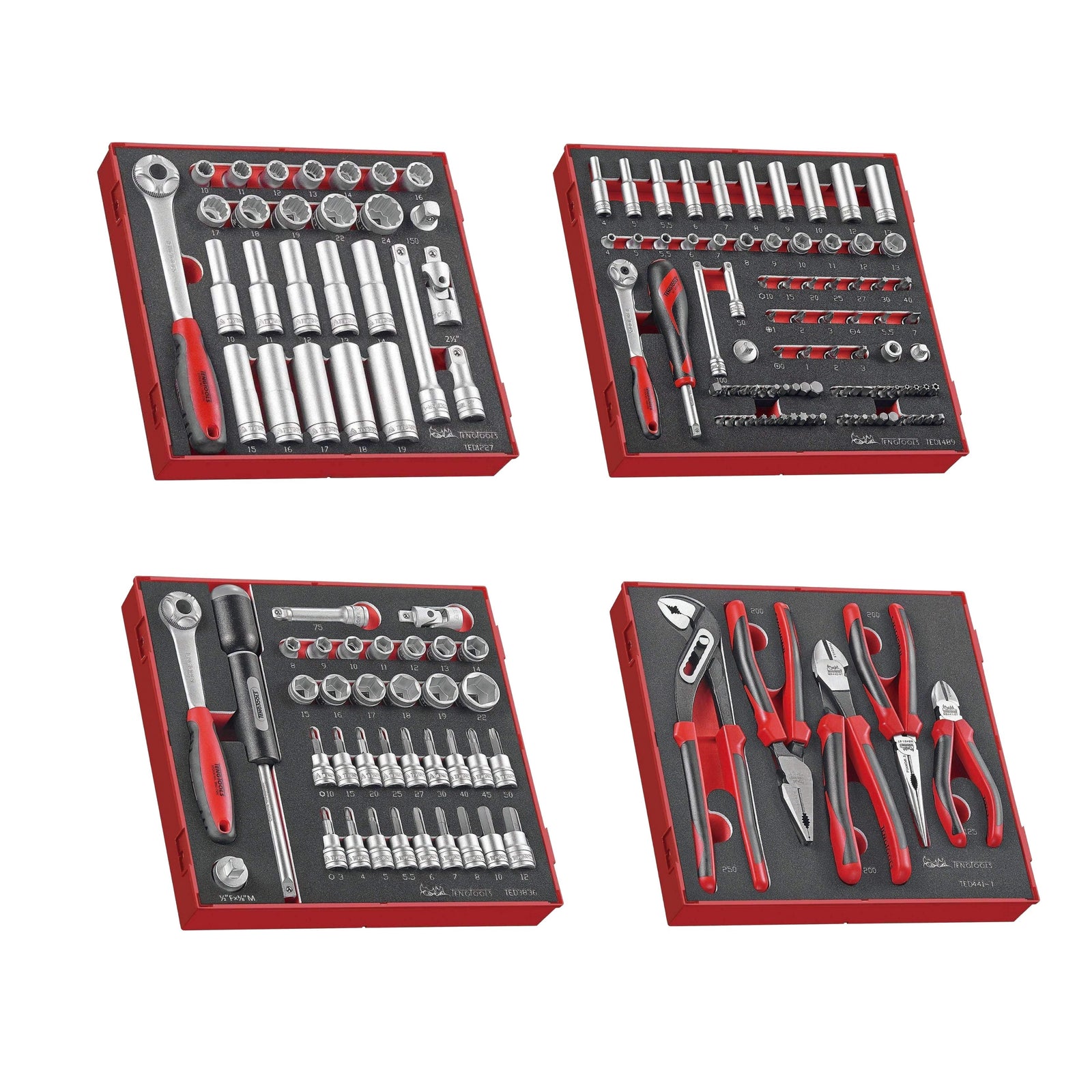 Teng Tools 240 Piece Complete Mixed EVA Foam General Hand Tool Kit (Mega Bundle 2) - TCW707EV-KIT3