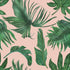 Beige Wallpaper with Green Leaves