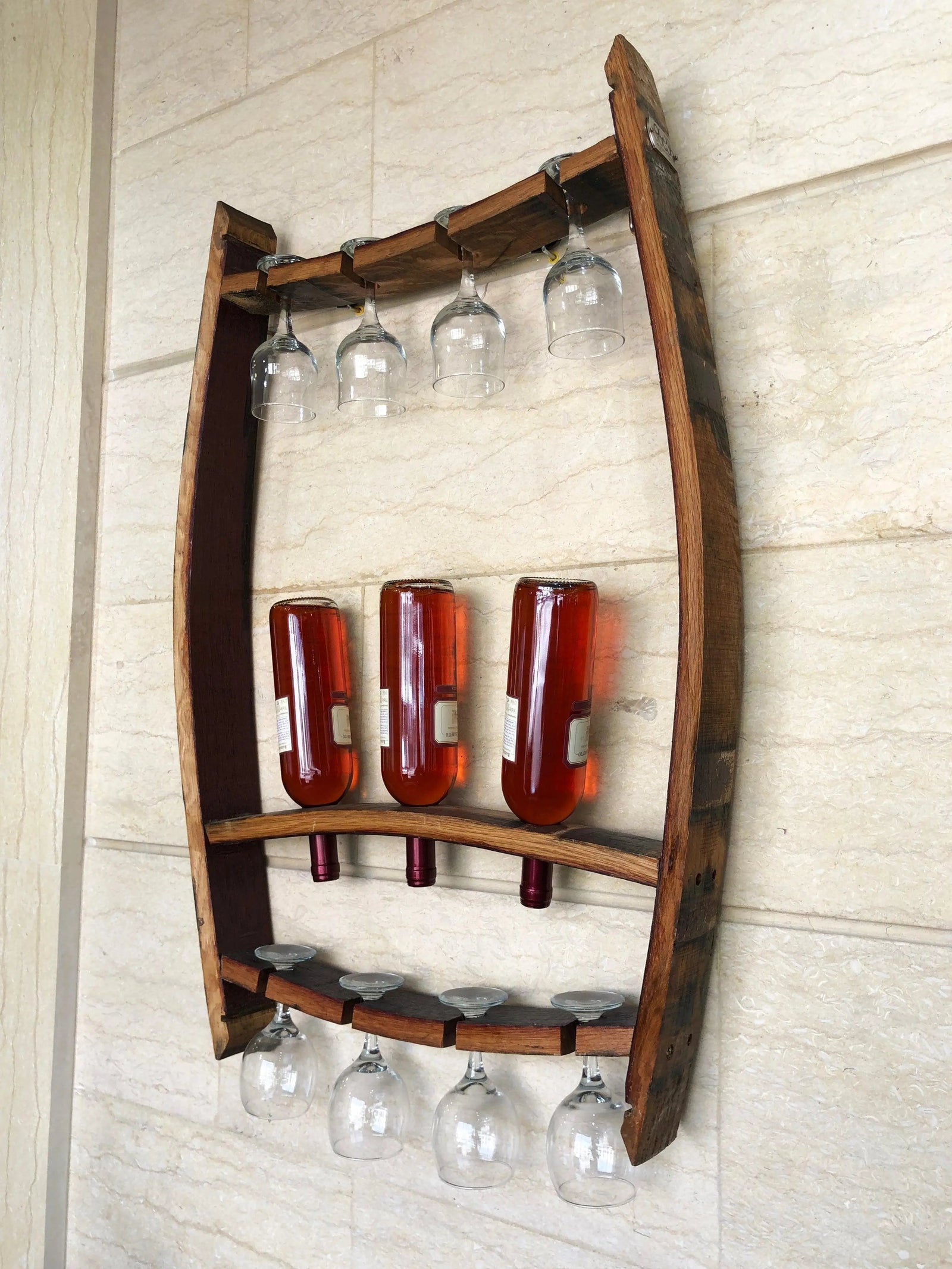 2 x Trio Pack: Wine Barrel Trio Bottle + Trio Glass Display