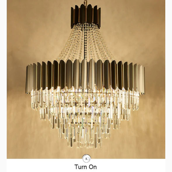 Portofino | Modern Round Gun Black Crystal Chandelier