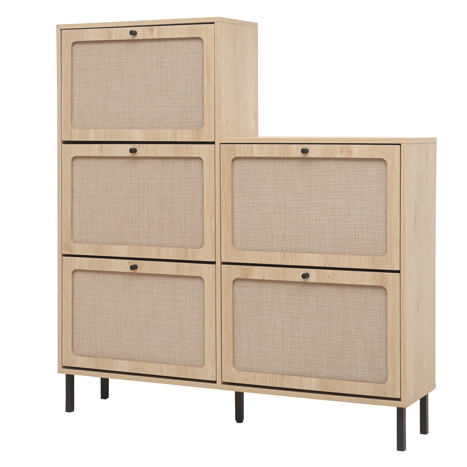 Walker Edison | Rattan 5 Door Shoe Rack