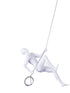 Climbing Man 15" Wall Sculpture // Glossy White