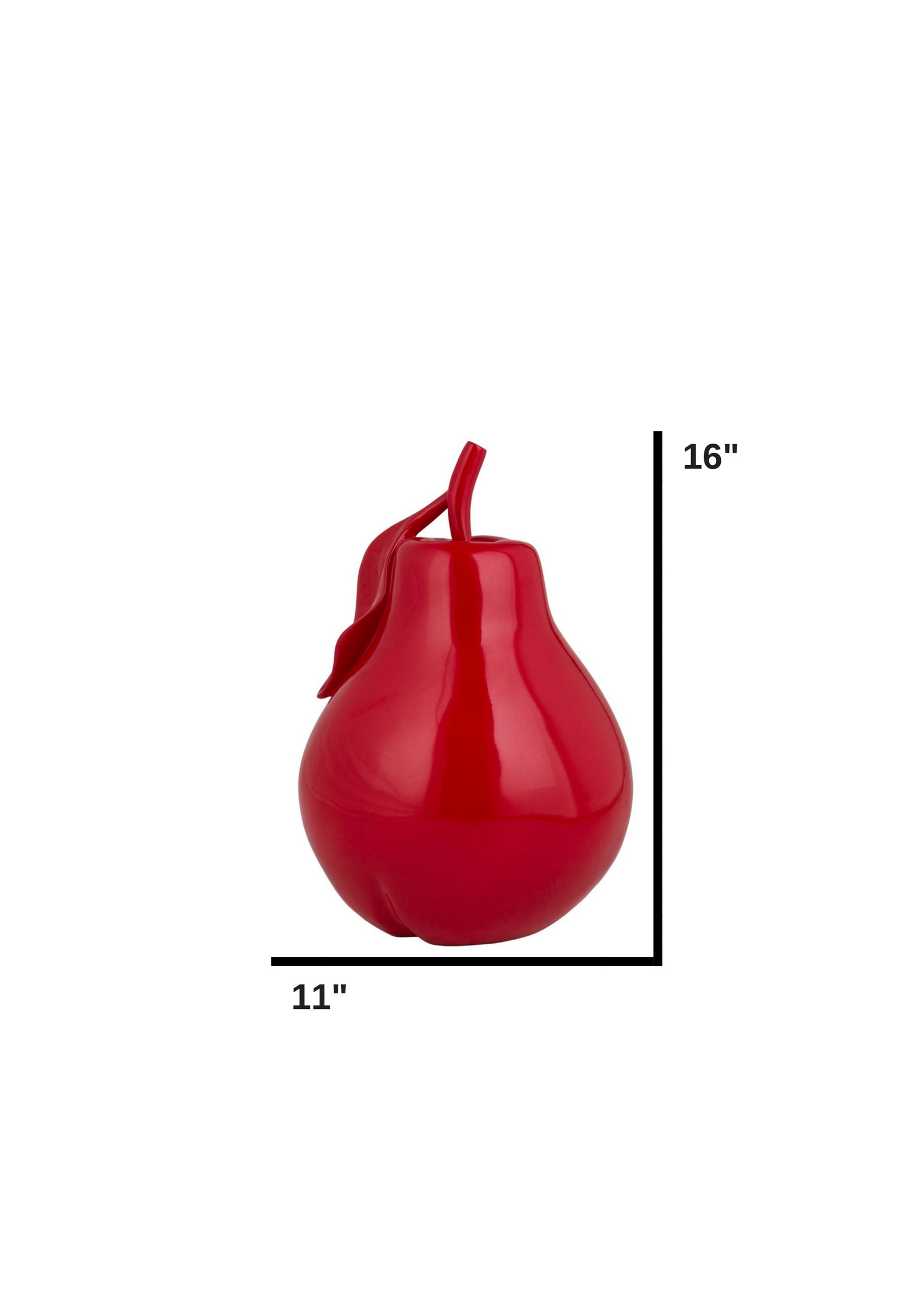 Solid Color Pear Sculpture // Red