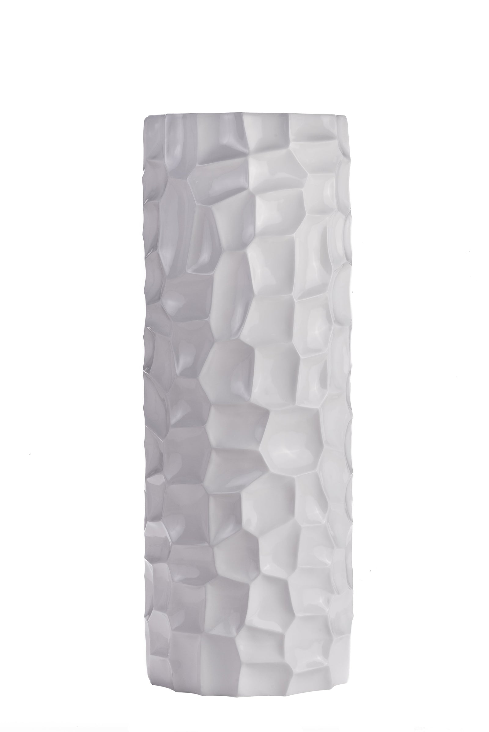 Textured Honeycomb Vase // White, 36