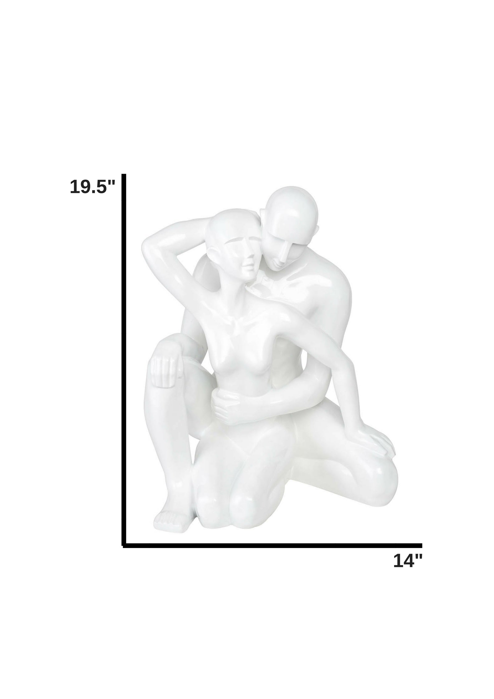 Entangled Romance Couple 19.5" Sculpture // White