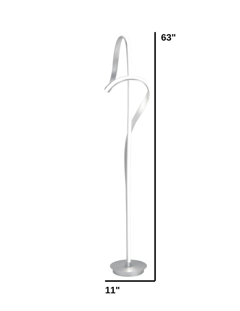 Budapest Dimmable LED 63" Tall Floor Lamp // Silver