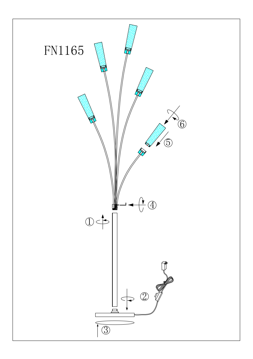 5 Acrylic Cylinders Floor Lamp // Chrome