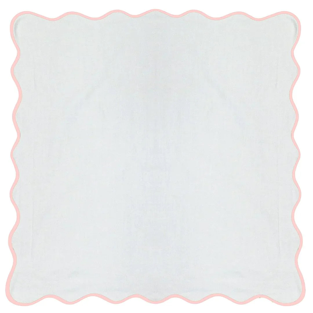 Scalloped Euro Sham, Pink/White by Laura Park