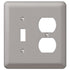 Devon Brushed Nickel Steel - 1 Toggle / 1 Duplex Wallplate