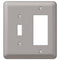 Devon Brushed Nickel Steel - 1 Toggle / 1 Rocker Wallplate