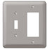 Devon Brushed Nickel Steel - 1 Toggle / 1 Rocker Wallplate