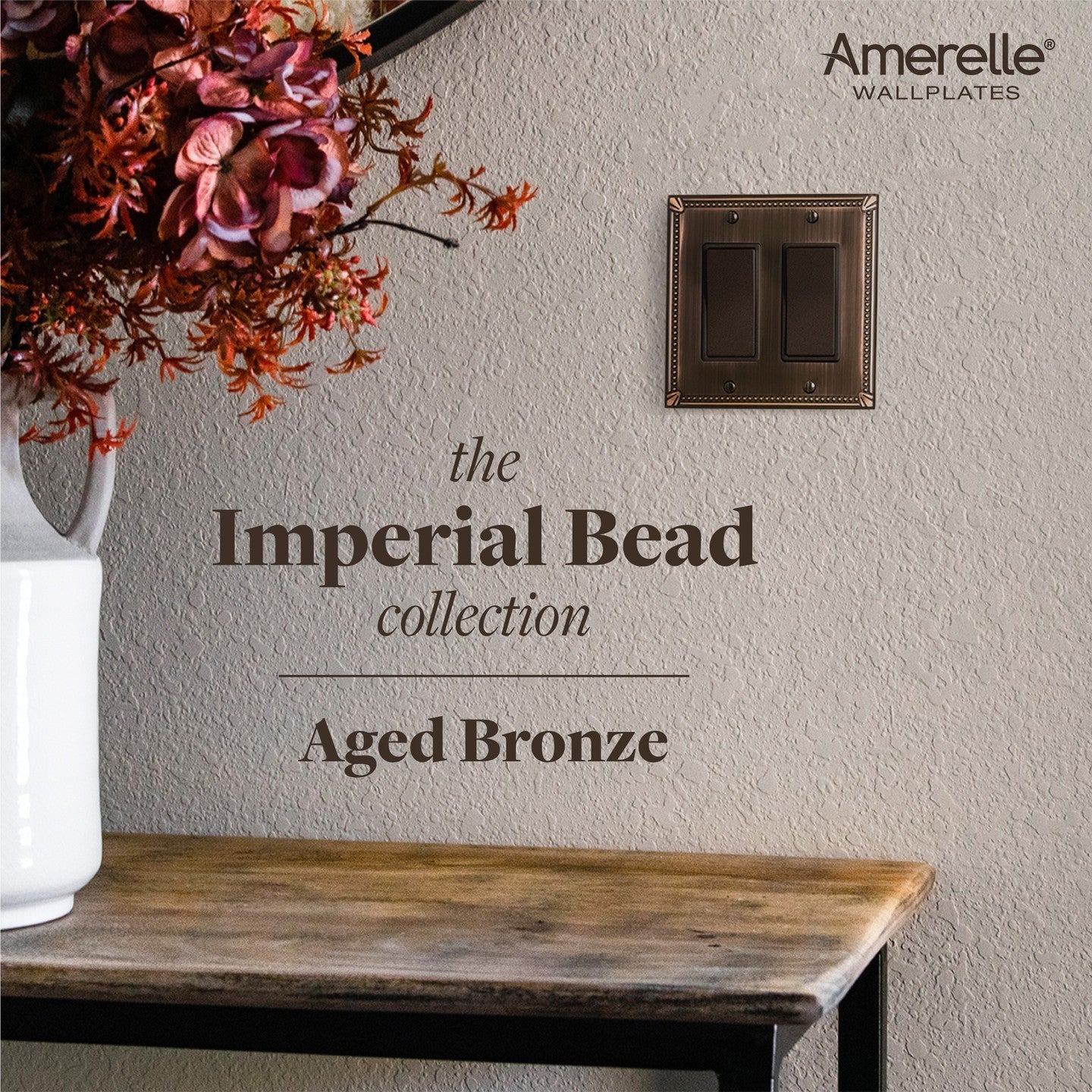 Imperial Bead Aged Bronze Cast - 1 Phone Jack Wallplate