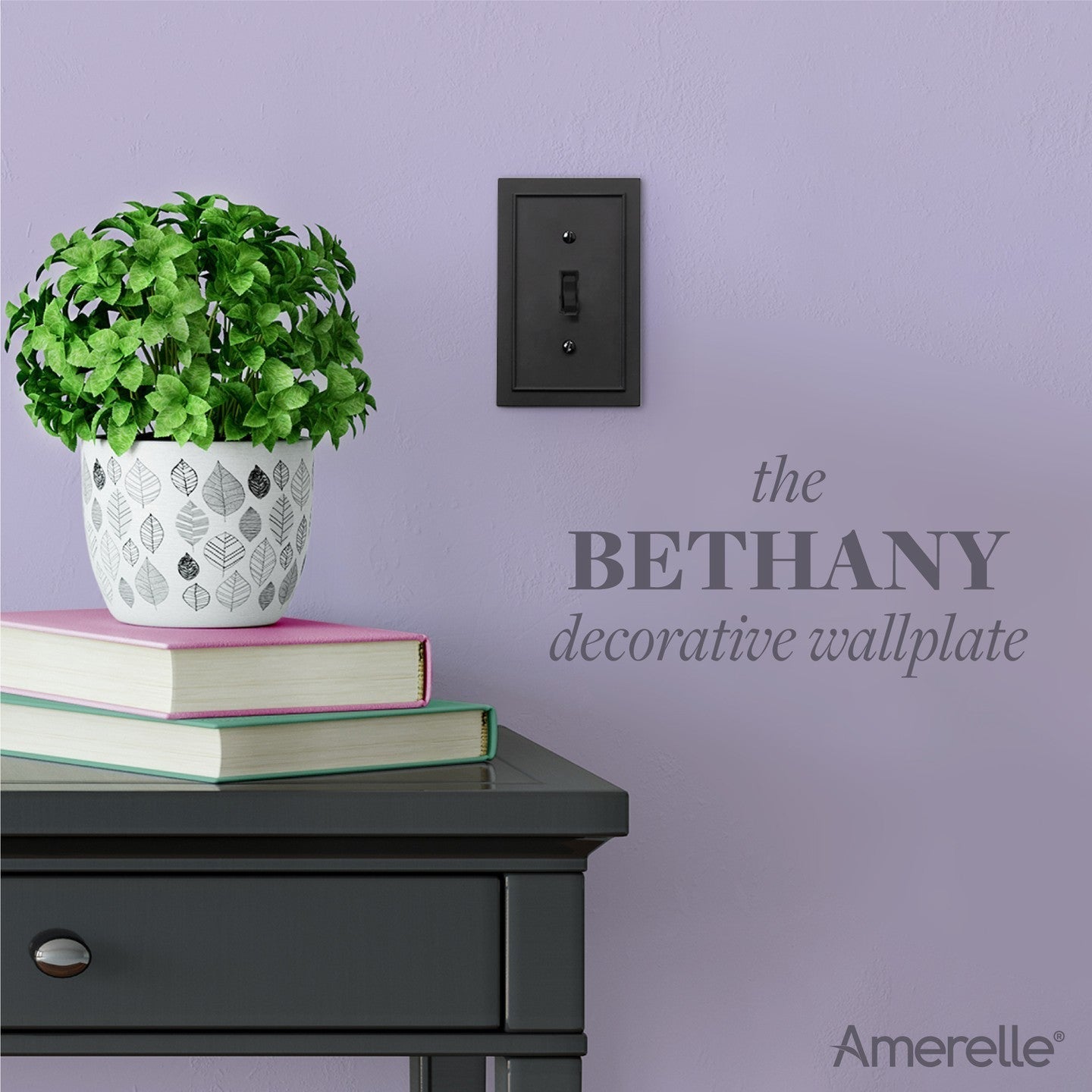 Bethany Matte Black Cast - 1 Cable Jack Wallplate