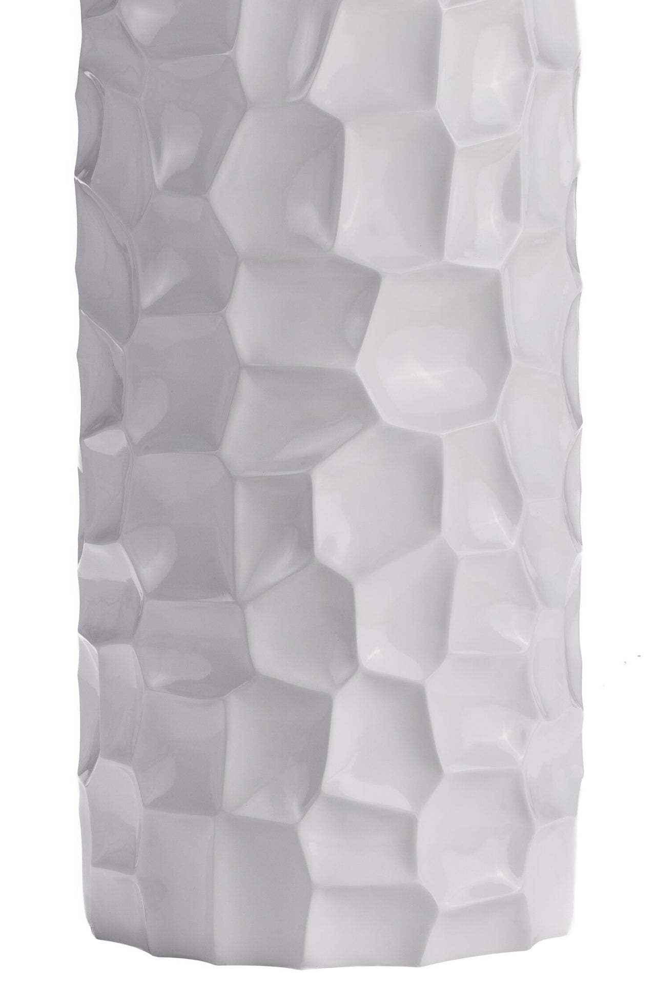 Textured Honeycomb Vase // White, 36