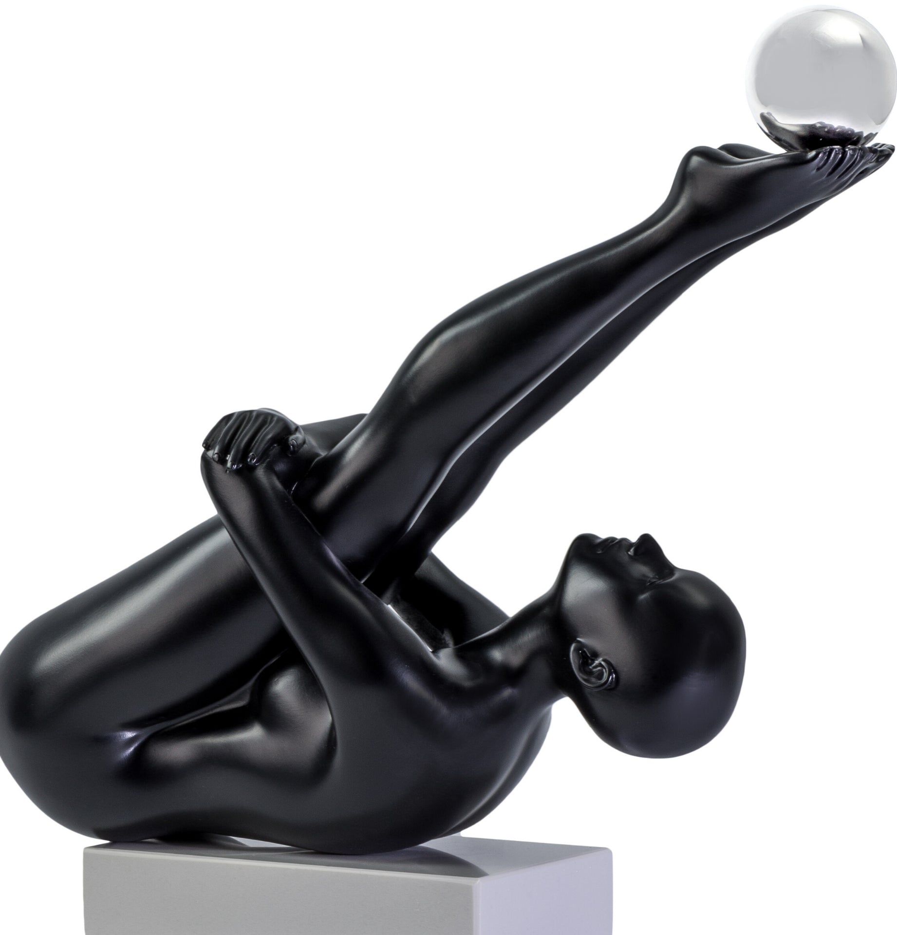 Escultura de muñeca Francine // Negro mate y acero