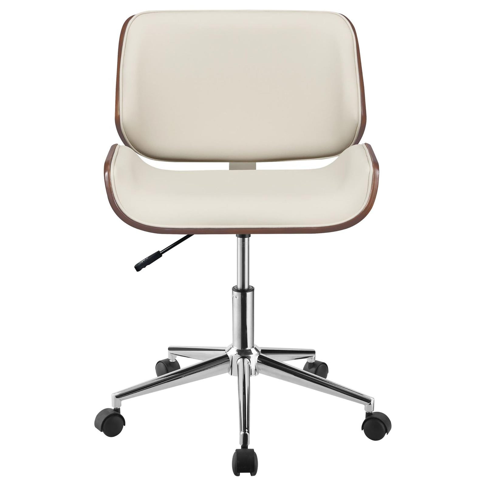 Walker Edison | Ecru and Walnut Swivel Office Chair