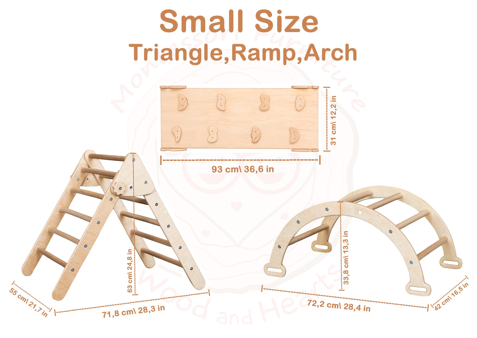 Juego de 3 juguetes de escalada Montessori