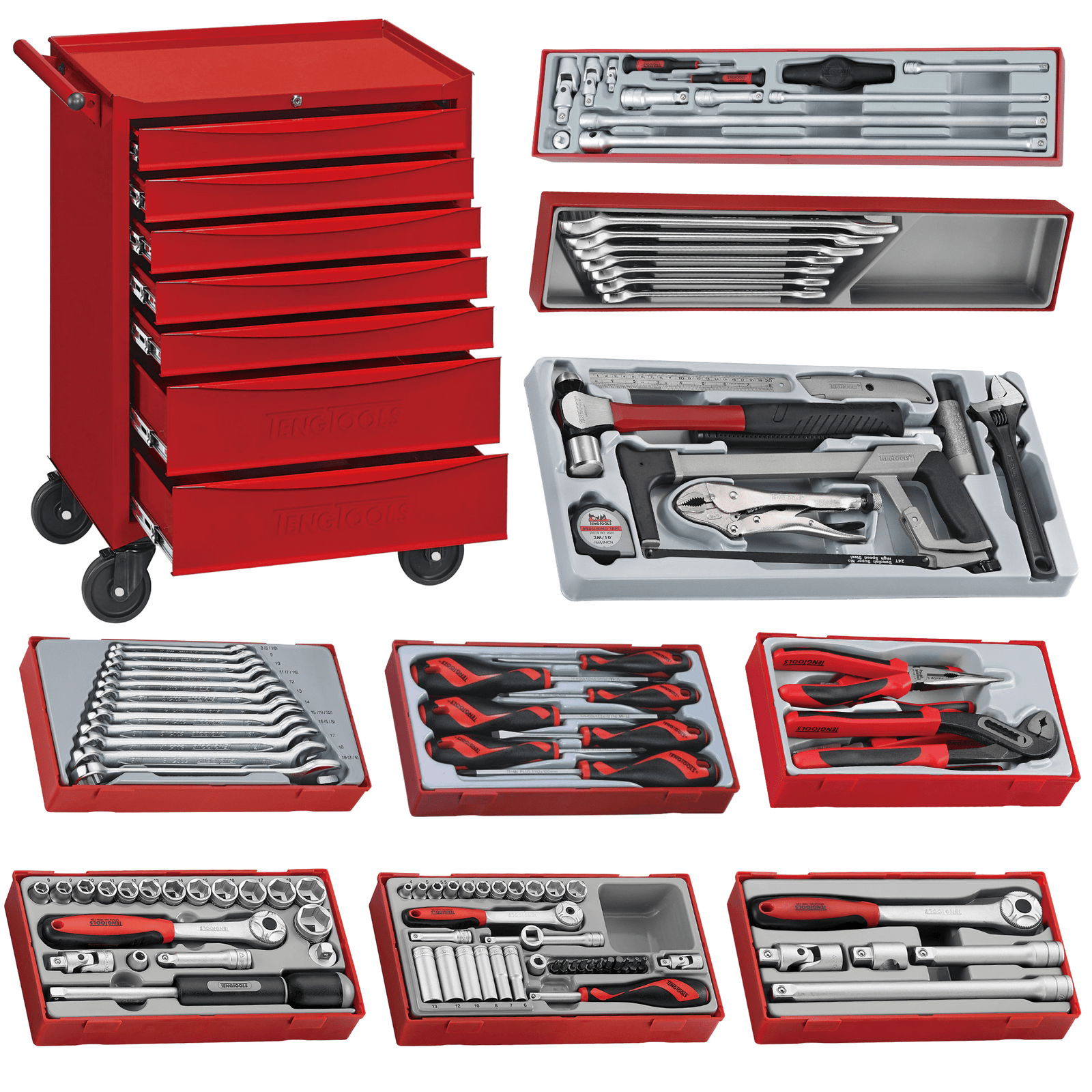 Teng Tools 135 Piece 7 Drawer Metric Series Tool Kit - TCW707EV-SERIES135M