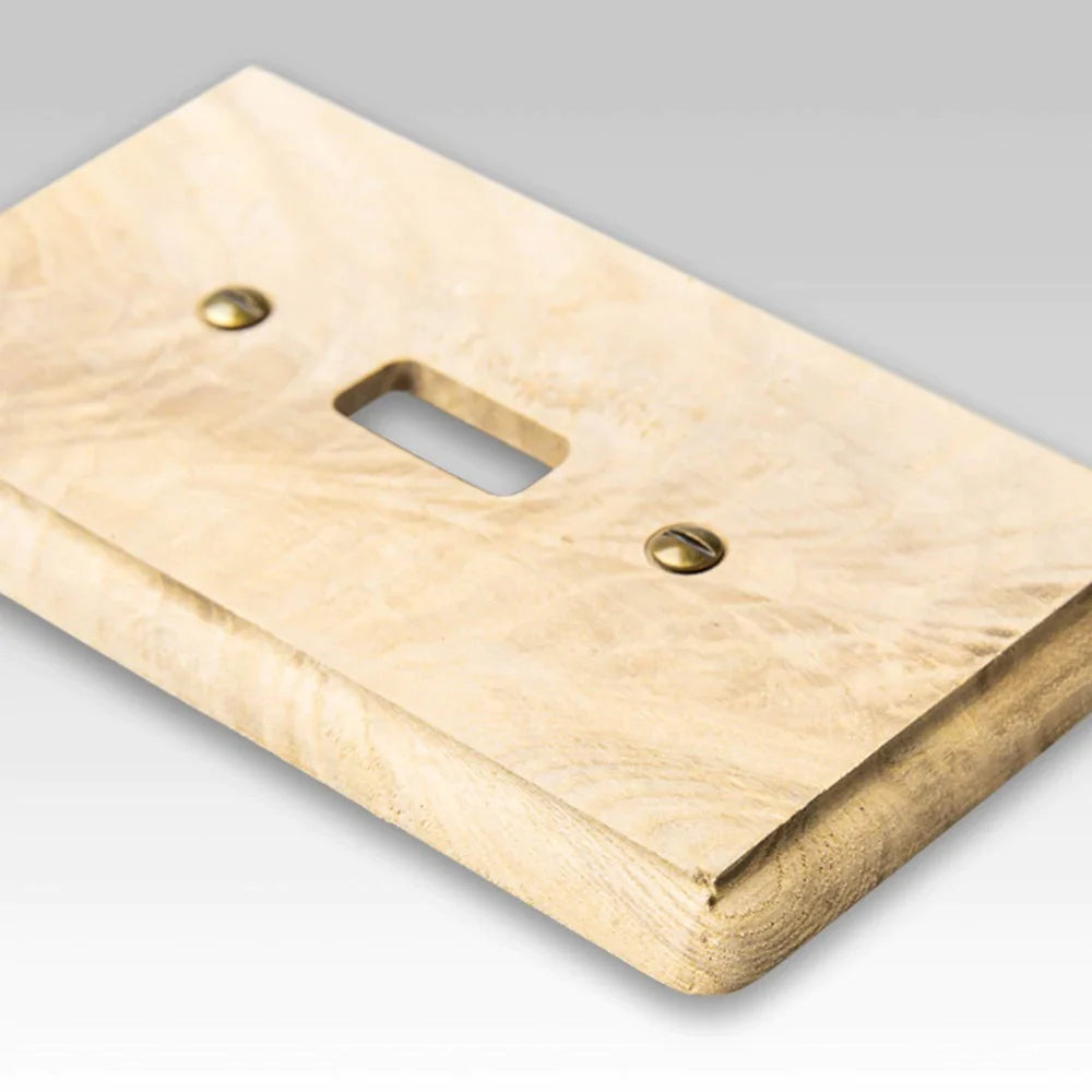 Contemporary Unfinished Ash Wood - 1 Cable Jack Wallplate