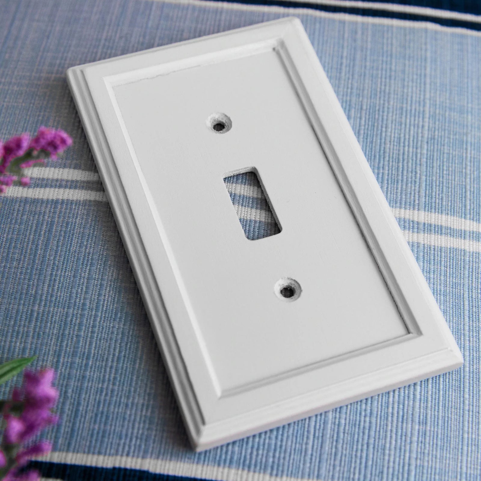 Elly White Wood - 1 Blank Wallplate