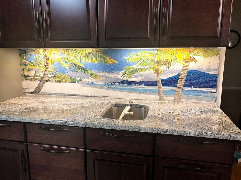 Tropical Island - Mosaic Tile Art