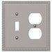 Greek Key Satin Nickel Cast - 1 Toggle / 1 Duplex Wallplate