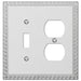 Greek Key Frosted Chrome Cast - 1 Toggle / 1 Duplex Wallplate