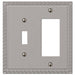 Greek Key Satin Nickel Cast - 1 Toggle / 1 Rocker Wallplate