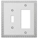 Greek Key Frosted Chrome Cast - 1 Toggle / 1 Rocker Wallplate