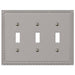 Greek Key Satin Nickel Cast - 3 Toggle Wallplate