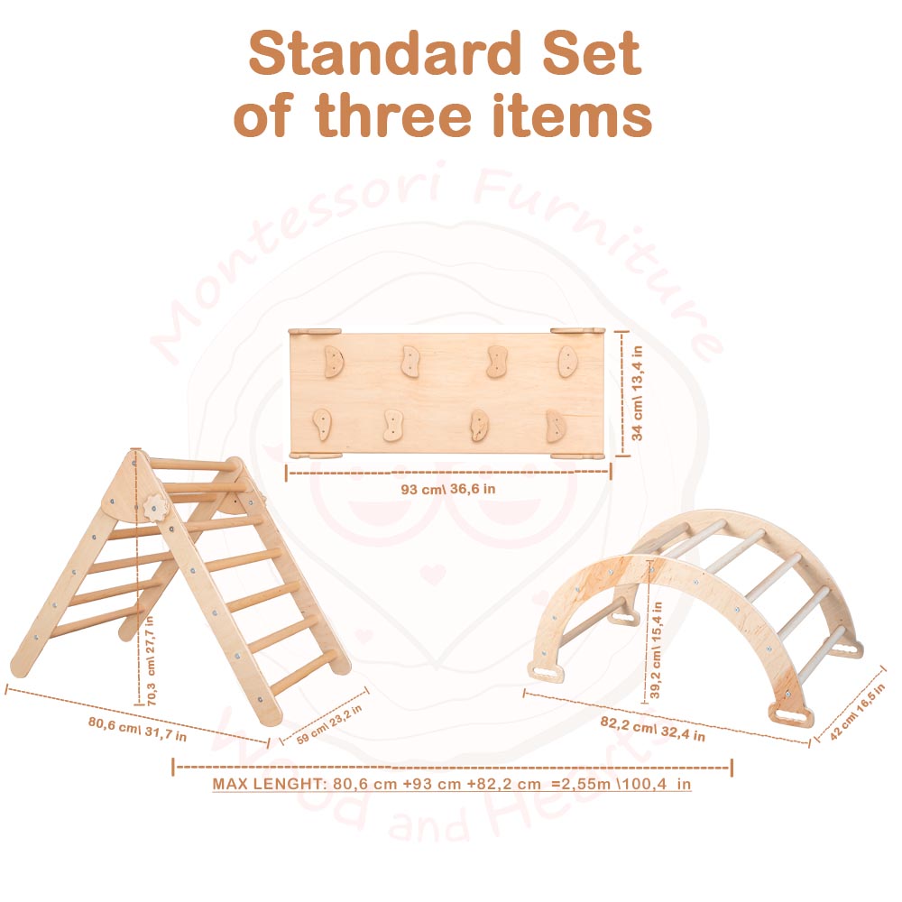 Juego de 3 juguetes de escalada Montessori