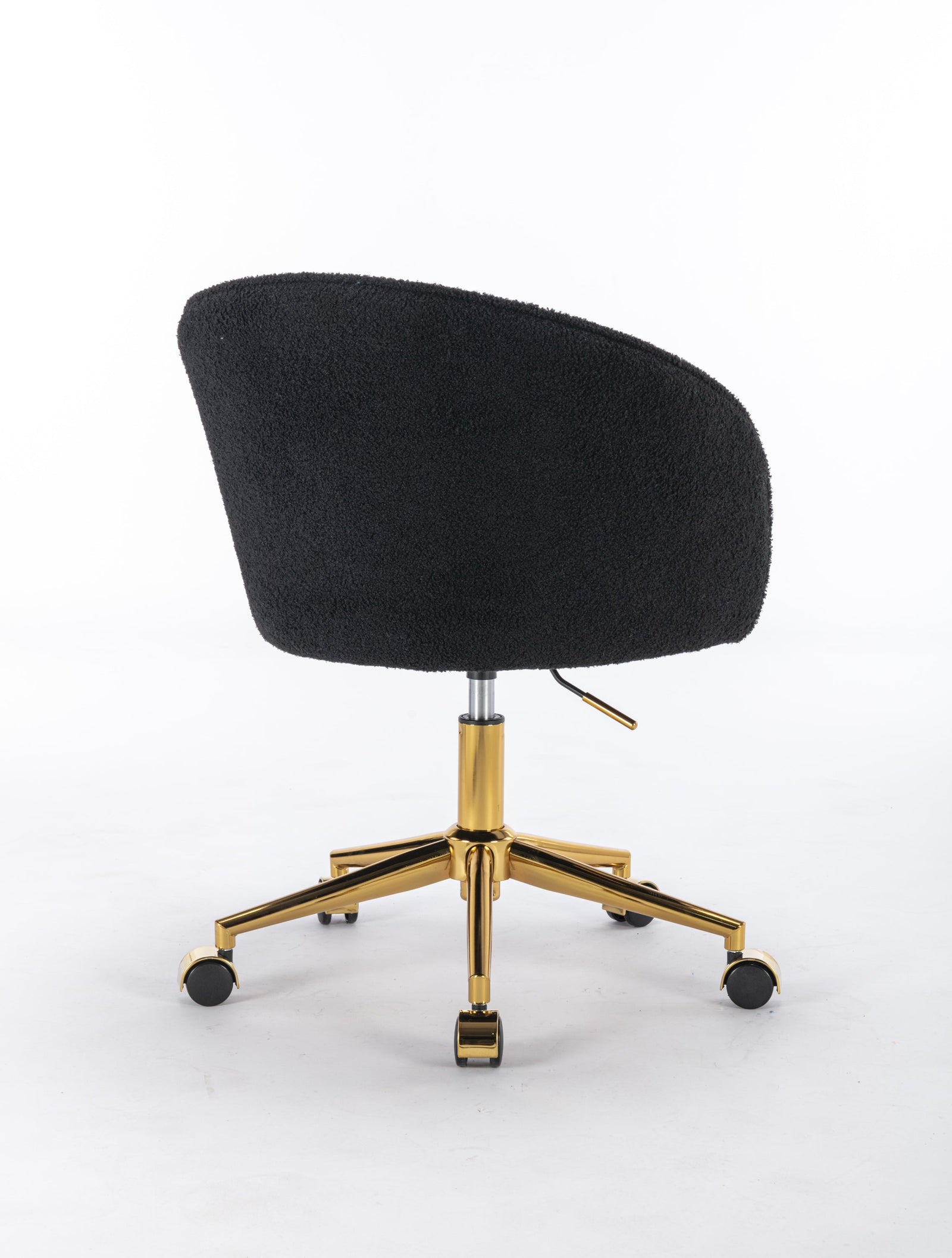 Walker Edison | Black Teddy Desk Chair with Gold Rolling Base