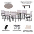 Walker Edison | Weather Proof 7 Piece Outdoor Dining Set