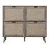 Walker Edison | Modern Rattan 4 Door Shoe Rack Cabinet for Entryway