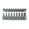 Teng Tools 9 Piece 3/8 Inch Drive Metric Hex Bit Socket Set (3mm - 12mm) - M3812