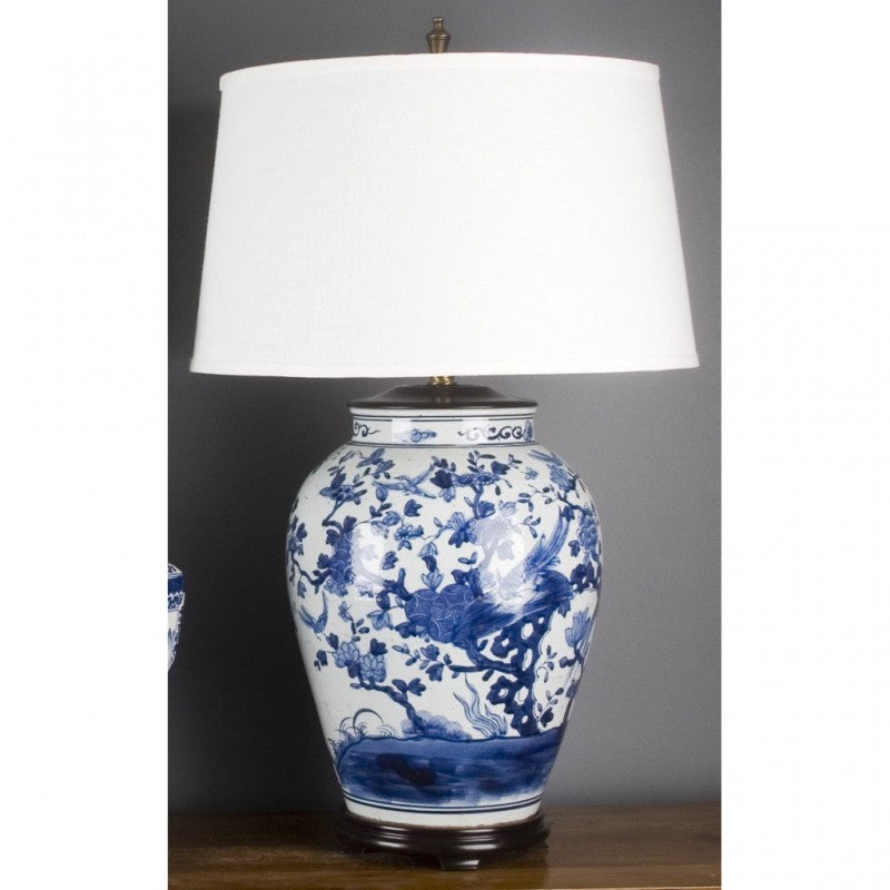 Lovecup Porcelain Table Lamp - Blue and White Floral L327