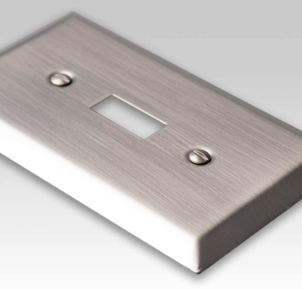 Century Brushed Nickel Steel - 1 Toggle / 1 Duplex Wallplate