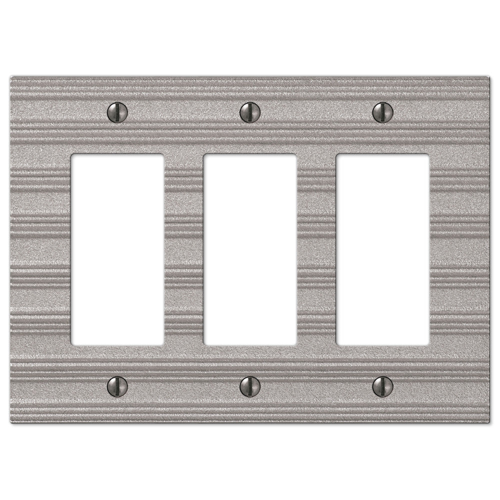 Chemal Frost Nickel Cast - 3 Rocker Wallplate