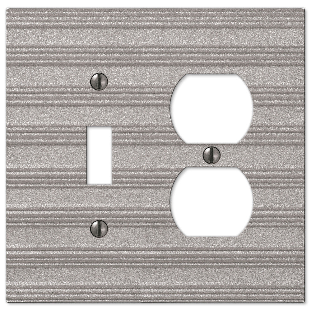 Chemal Frost Nickel Cast - 1 Toggle / 1 Duplex Wallplate