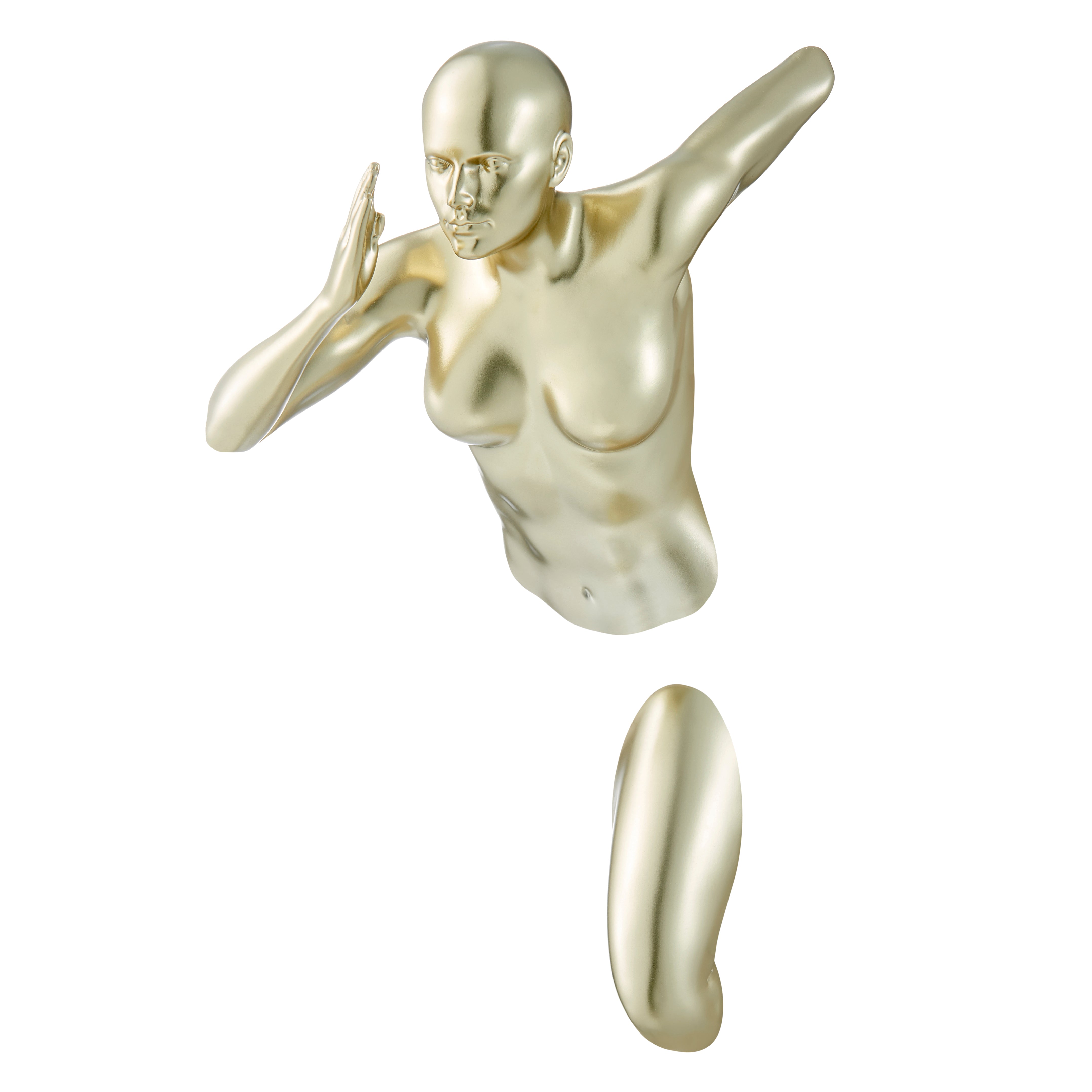 Escultura de mujer de 13" de Gold Wall Runner