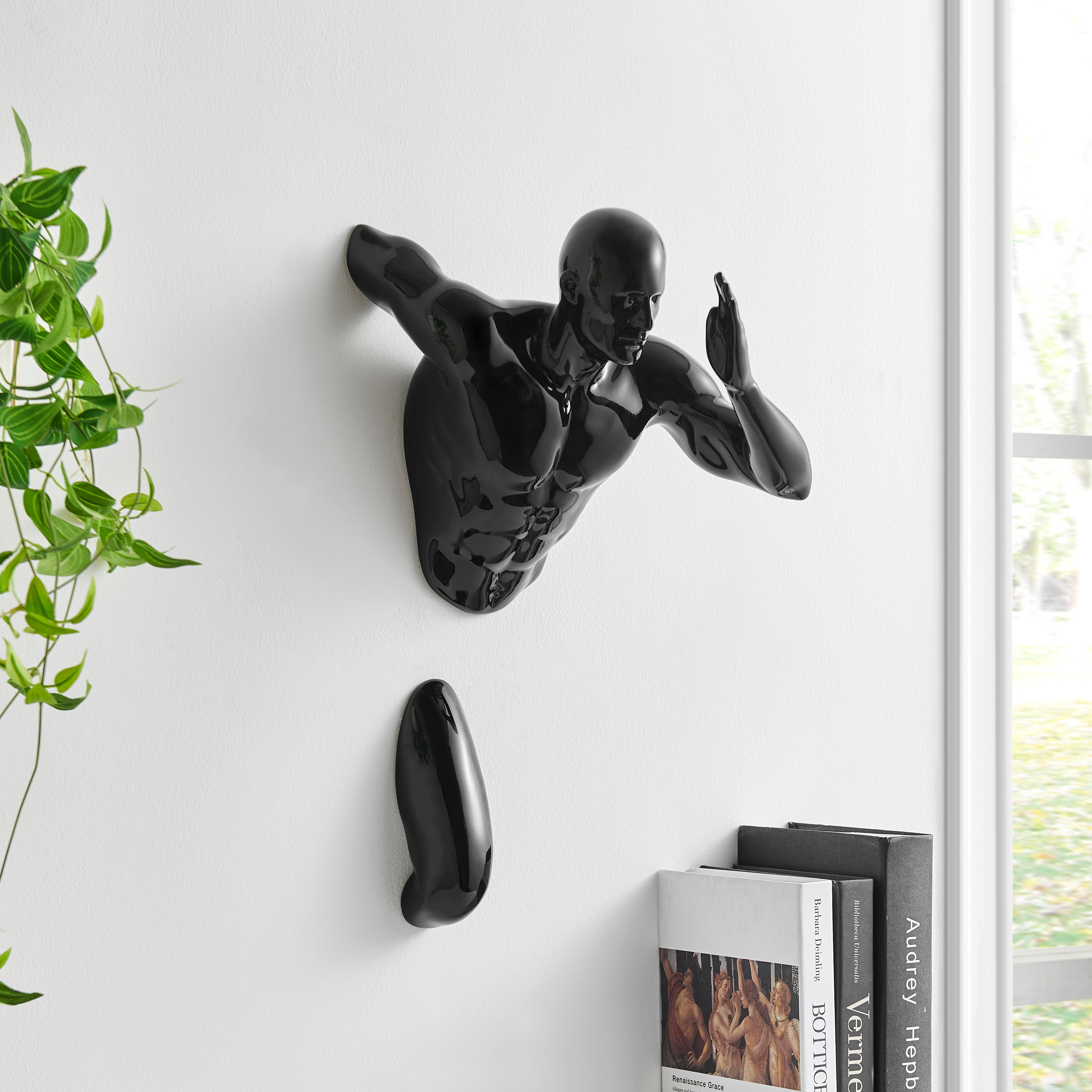 Escultura de pared Runner Man de 20" // Negra