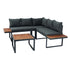 Walker Edison | Steel 4 Piece L-Shaped Patio Sectional Sofa Set