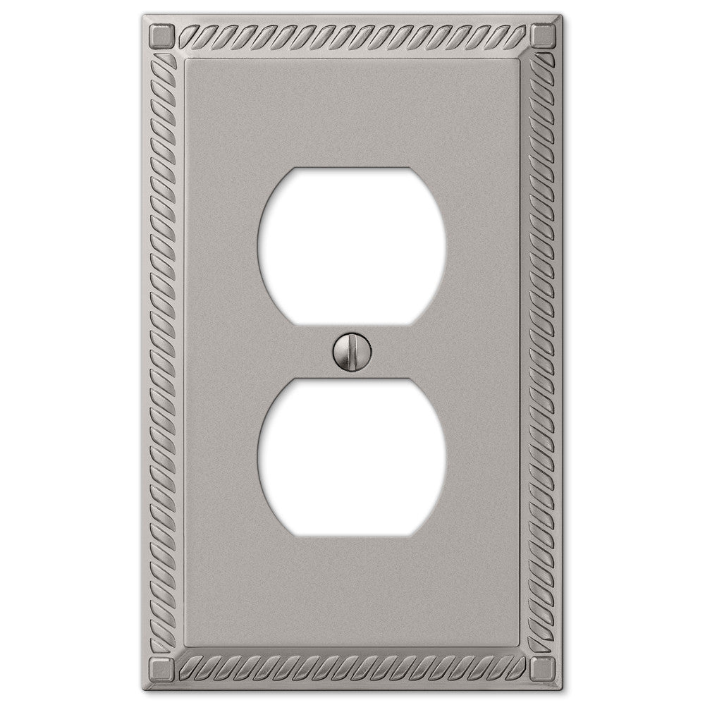 Georgian Satin Nickel Cast - 1 Duplex Wallplate