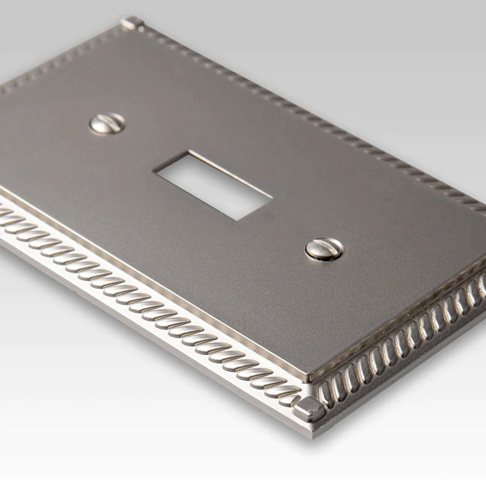 Georgian Satin Nickel Cast - 1 Cable Jack Wallplate