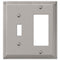 Georgian Satin Nickel Cast - 1 Toggle / 1 Rocker Wallplate