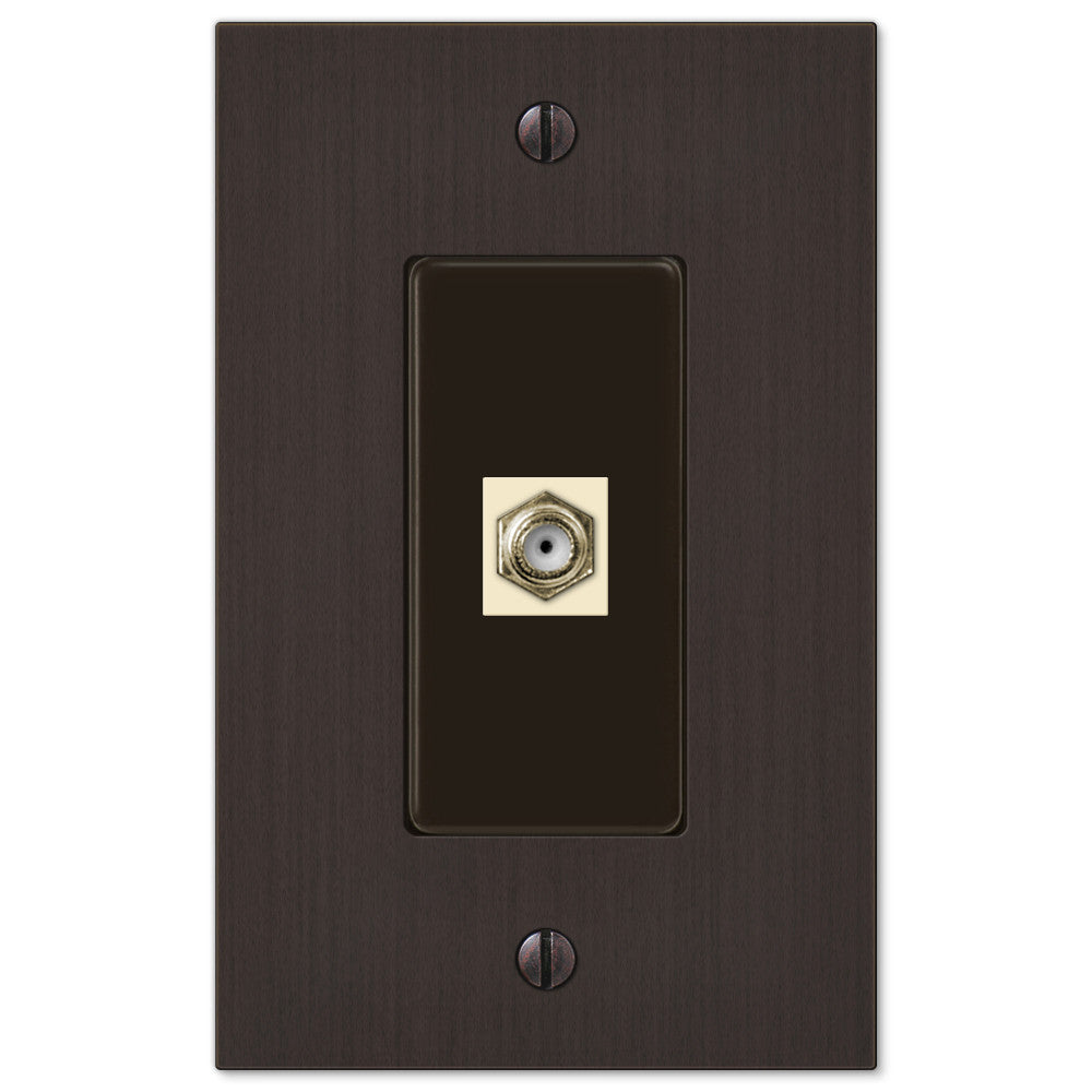 Elan Aged Bronze Cast - 1 Cable Jack Wallplate